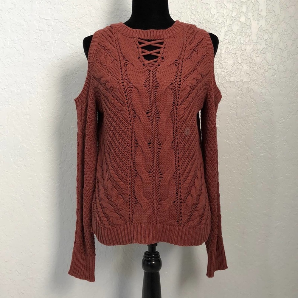 Aeropostale Knit Cold Shoulder Sweater